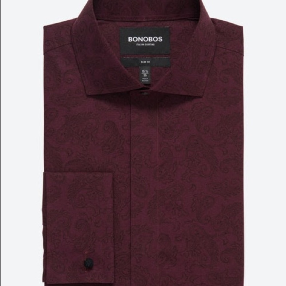 Tuxedo Shirt
16"x 35" in Red Paisley and Spread and Slim